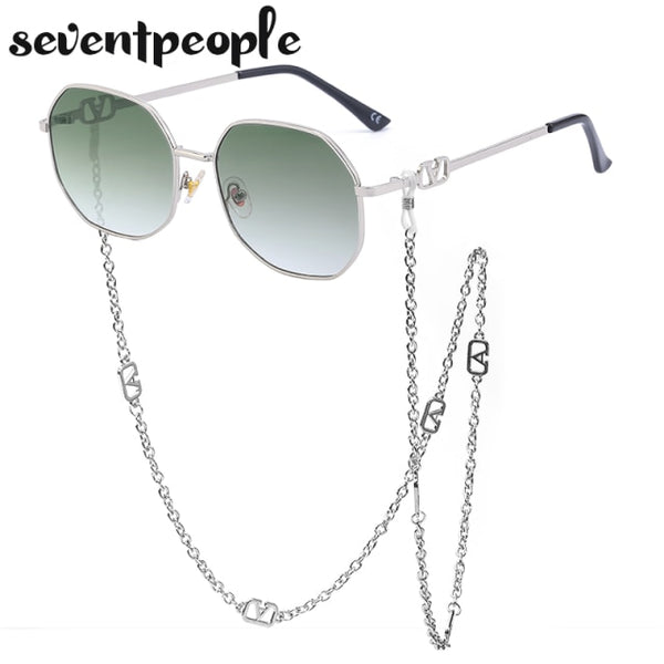 Irregular Sunglasses With Chain