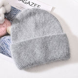 Winter Real Rabbit Fur Knitted Beanies
