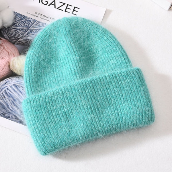 Winter Real Rabbit Fur Knitted Beanies