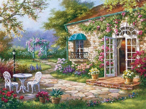 Huacan Full Square Round Diamond Painting Landscape