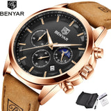 Benyar Rose Gold Case Waterproof Hombre