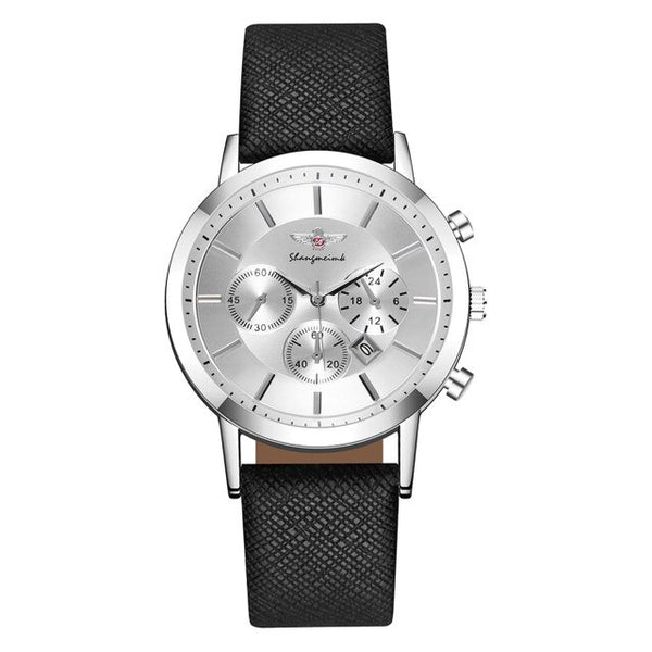 Watch Case Leather Band Business Quartz watch