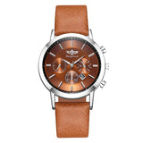 Watch Case Leather Band Business Quartz watch