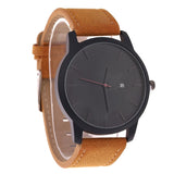 Sport Stainless Steel Case  Leather Wrist Watch