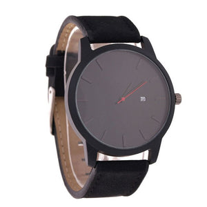 Sport Stainless Steel Case  Leather Wrist Watch