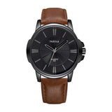 Stainless Steel Case Leather Band Watch