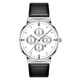 Business Cowhide Stainless Steel Watch