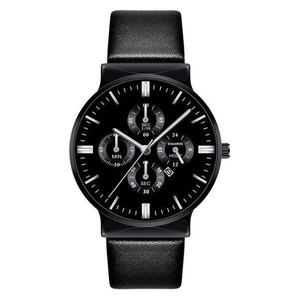 Business Cowhide Stainless Steel Watch