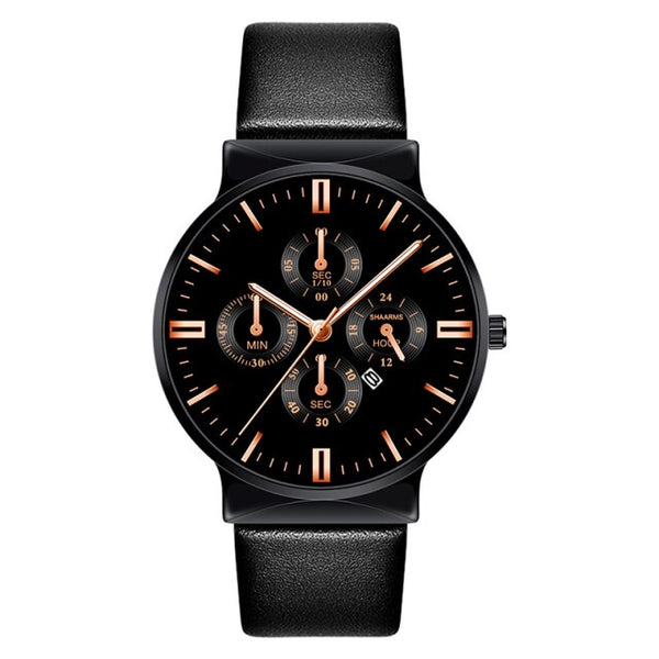 Business Cowhide Stainless Steel Watch