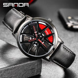 Wheel Watch Fashion Sports Watch Quartz Leather