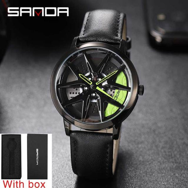 Wheel Watch Fashion Sports Watch Quartz Leather