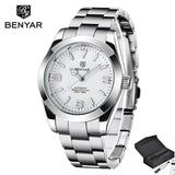 BENYAR Fashion 41mm stainless silvery Waterproof Watch