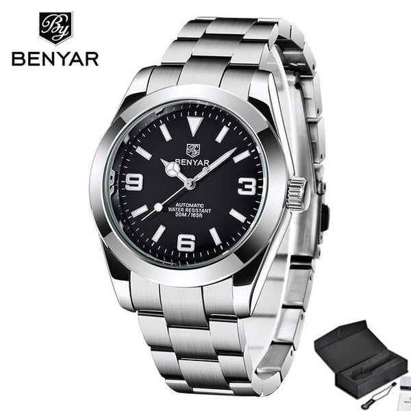 BENYAR Fashion 41mm stainless silvery Waterproof Watch