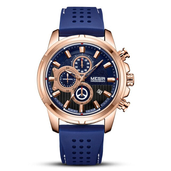 MEGIR Men's Fashion Rose Gold  Waterproof