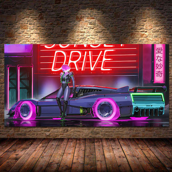 Modern Future City Cool Sport Car